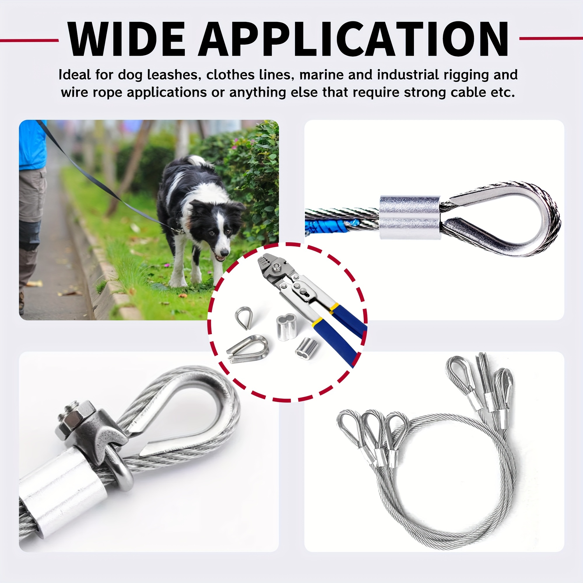 1 Set Wire Rope Crimping Fishing Swaging Tool, Cable Crimps Up To 2.2mm,  Aluminum Tube Double Barrel Ferrule Loop Sleeve - Temu