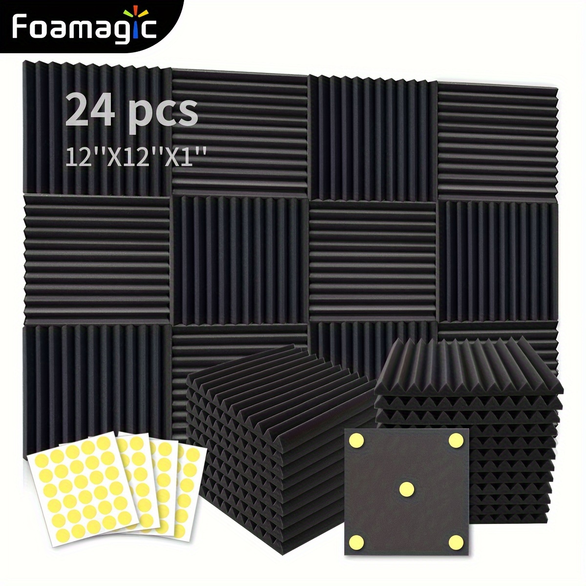 

Foamagic Acoustic Foam Panels With High Noise Reduction, Sound Clarity, And Flame Retardant Properties For Studio, Office, And Bedroom