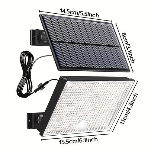 luce solare da esterno con di e telecomando - 3 modalità ( / / ), proiettore solare senza cavo da 5,0 , illuminazione solare da esterno, luce da parete, ampiamente applicabile a cortili, e giardini