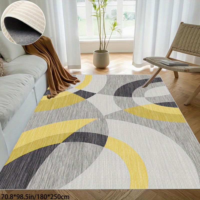 

Office Carpet Meeting Room Home Carpet Simple Modern Geometric Yellow Gray Washable Area Carpet Office Living Room Bedroom Carpet Non-slip Waterproof Absorbable Durable