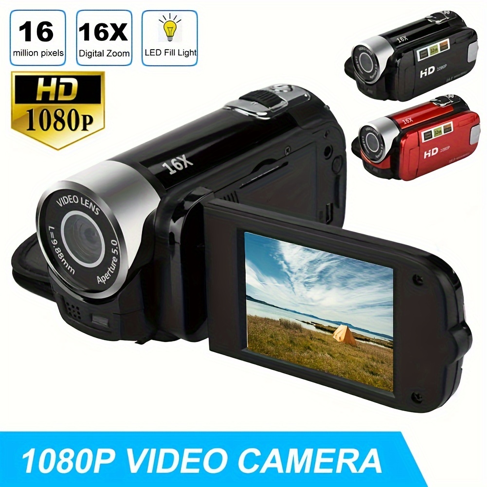 

Data Cable Included, 32g Memory Card 16 Million Hd Digital Camera Camcorder 270 Degree Rotatable Lens Built-in Rechargeable Lithium Battery, New Year Holiday Gift