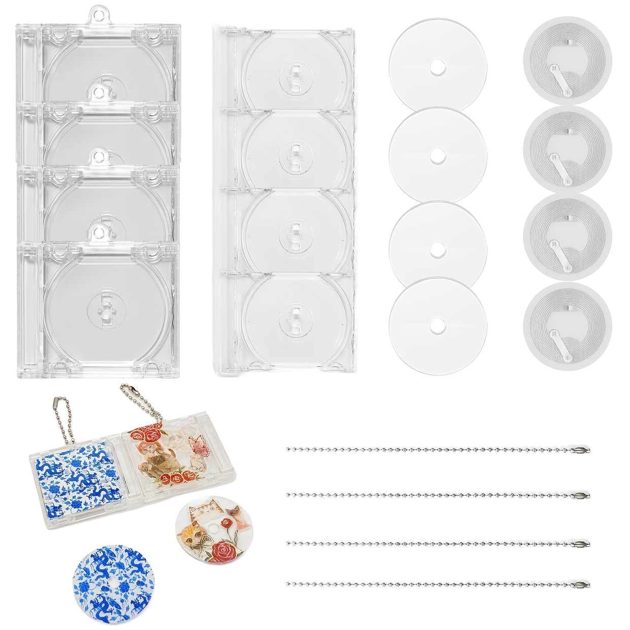 4 pack nfc mini cd keychain transparent acrylic portable cd - Temu