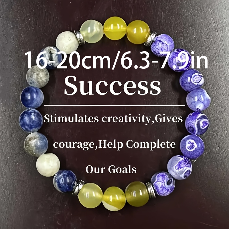 9-Piece 8mm Natural Stone and Glass Beaded Layered Boho Bracelet for Men