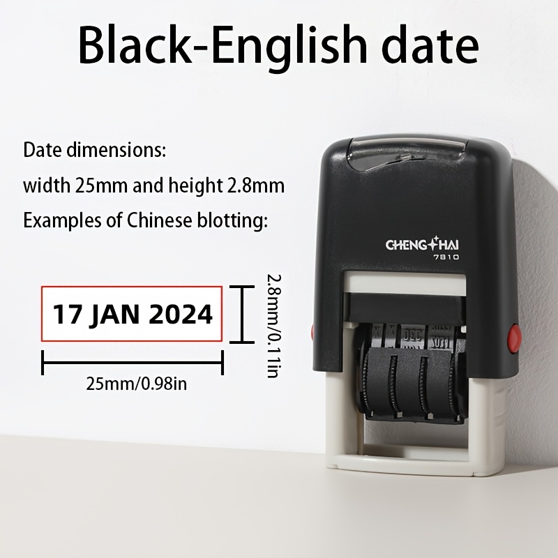 Adjustable Number Date Stamp High Quality Portable Automatic Date Stamp For Scrapbooking And Office Supplies Multiple Shell Color Options Black Ink