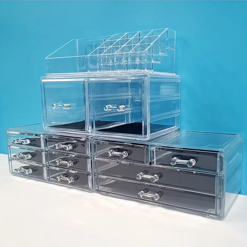 12 drawer 4 tier cosmetic storage box large capacity christmas decorative organizer jewelry and gifts display vanity bathroom dresser and countertop best for christmas Product details 8
