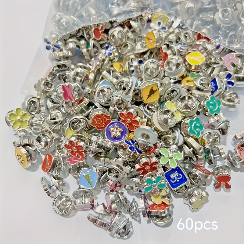 E-shop 60/120 Stück Zufällige Farbige Broschen Knöpfe, Nahtlose Sofort Entfernbare Wiederverwendbare Kimono Knöpfe Broschen, Damenmode Farbige Knöpfe,