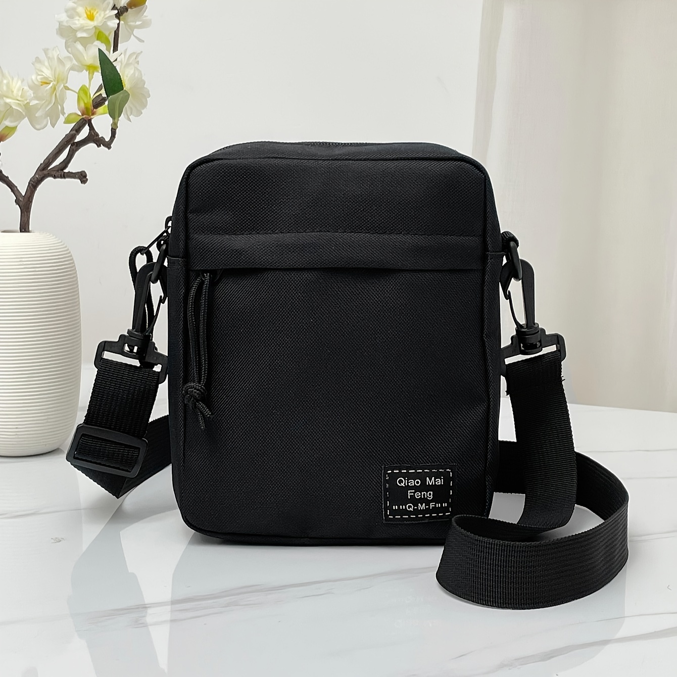 

Mini Nylon Crossbody Bag, Casual Square Mobile Phone Bag, Multi Zipper Shoulder Bag Coin Purse