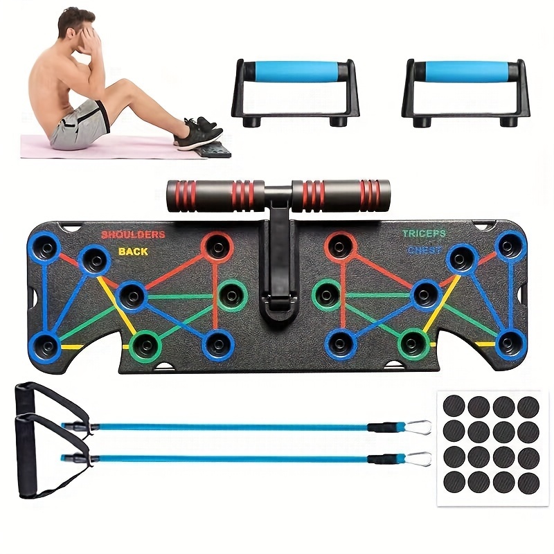 1pc Multifunctional Push Up Training Board, With Tension Ropes, Handles, Ankle Straps, And More Accessories, Suitable For Chest Muscle Exercise, Abdominal Core Strength Training