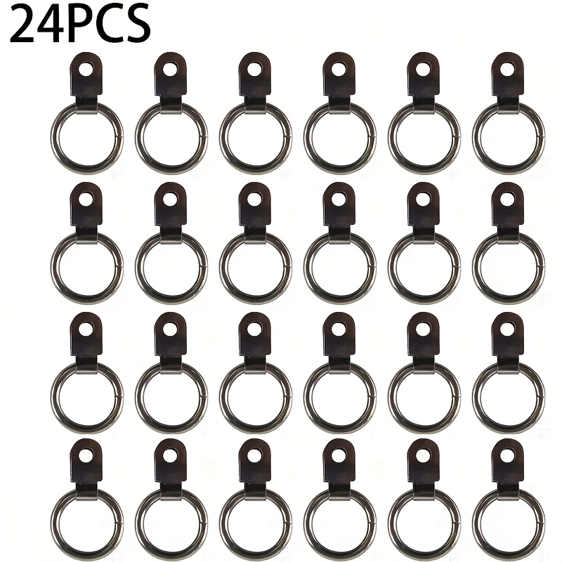 TEMU 24pcs Thick Black Circle Lifting Rings, Single-hole Hanging Rings, Hook Accessories, Tie Hooks