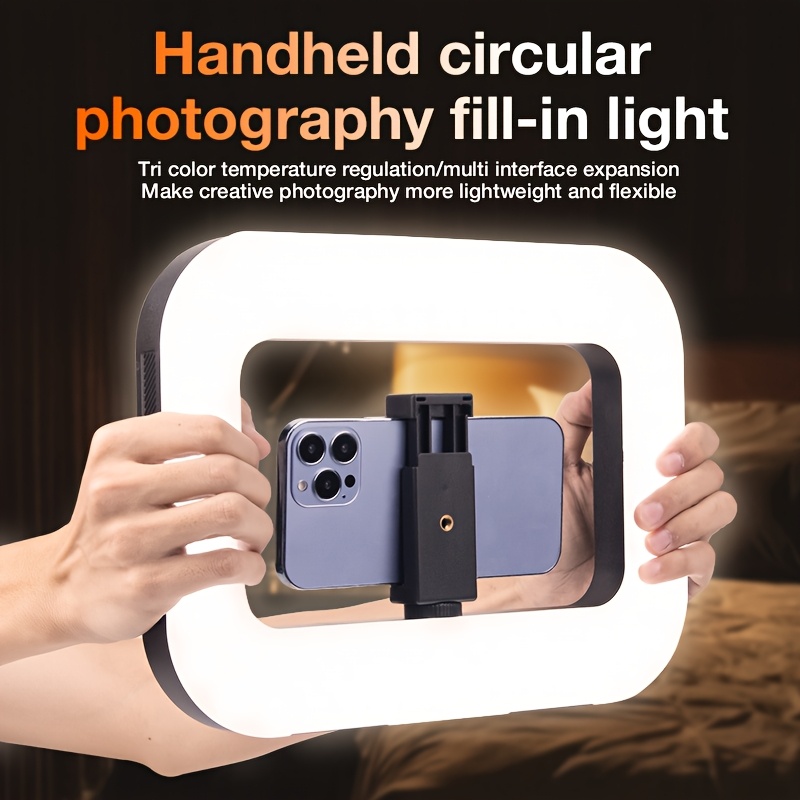   adjustable   handheld soft lighting for camera video live streaming   2500k to 8500  temperature control multi interface expansion ideal for selfies live streaming   video recording equipment adjustable ring light usb rechargeable ligh