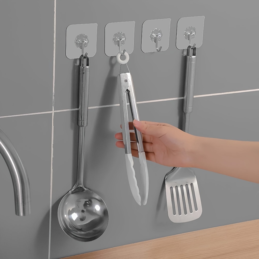 10pcs Transparent Hooks Multi-Purpose Wall Hook Strong Suction Cup Sucker Wall Hooks Hanger for Kitchen Bathroom, Utility Hooks