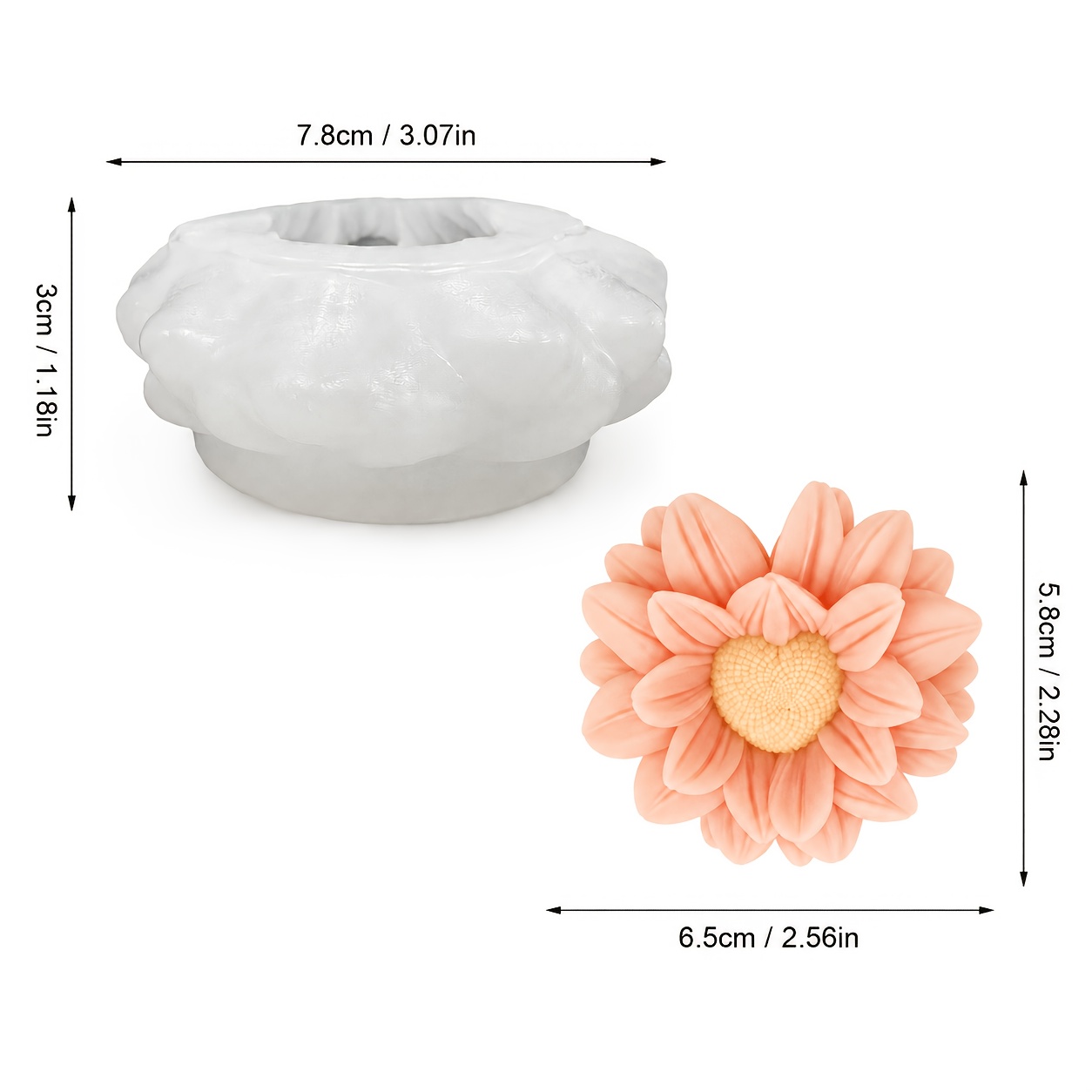 TEMU Stampo CIBATU 3D a forma di per in resina, cera, gesso, Stampo per centrotavola da matrimonio boho con di , Stampo in silicone per lavoretti fai