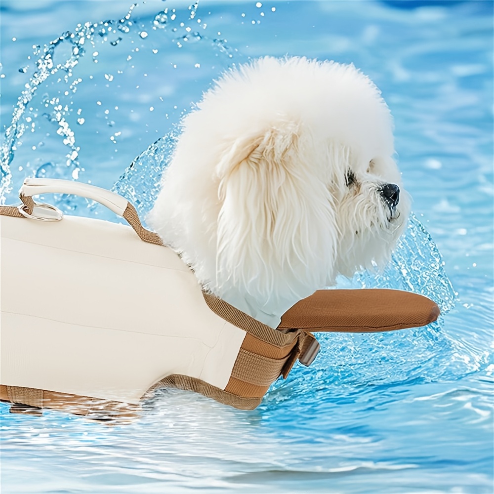 TEMU ペット用ライフジャケット 犬用水泳スーツ 小型犬・中型犬用サイズ 犬用夏服 犬用浮き輪付き水泳ウェア