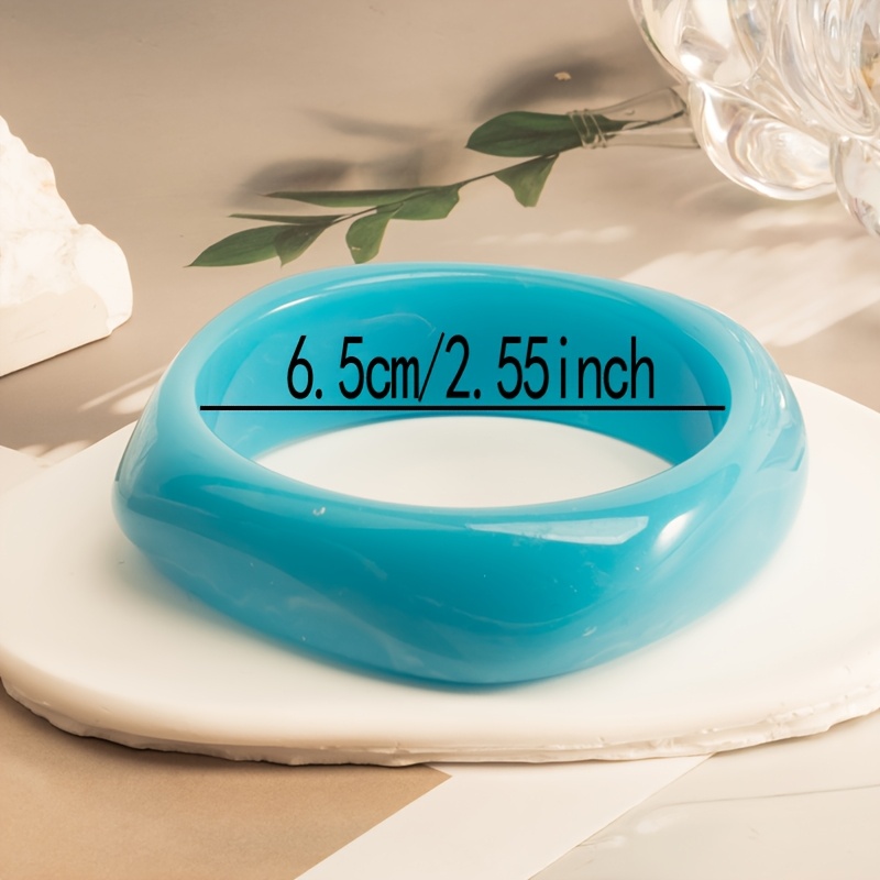 3pcs Irregular Resin Bangle Set, Premium Fashion Wide Bangles
