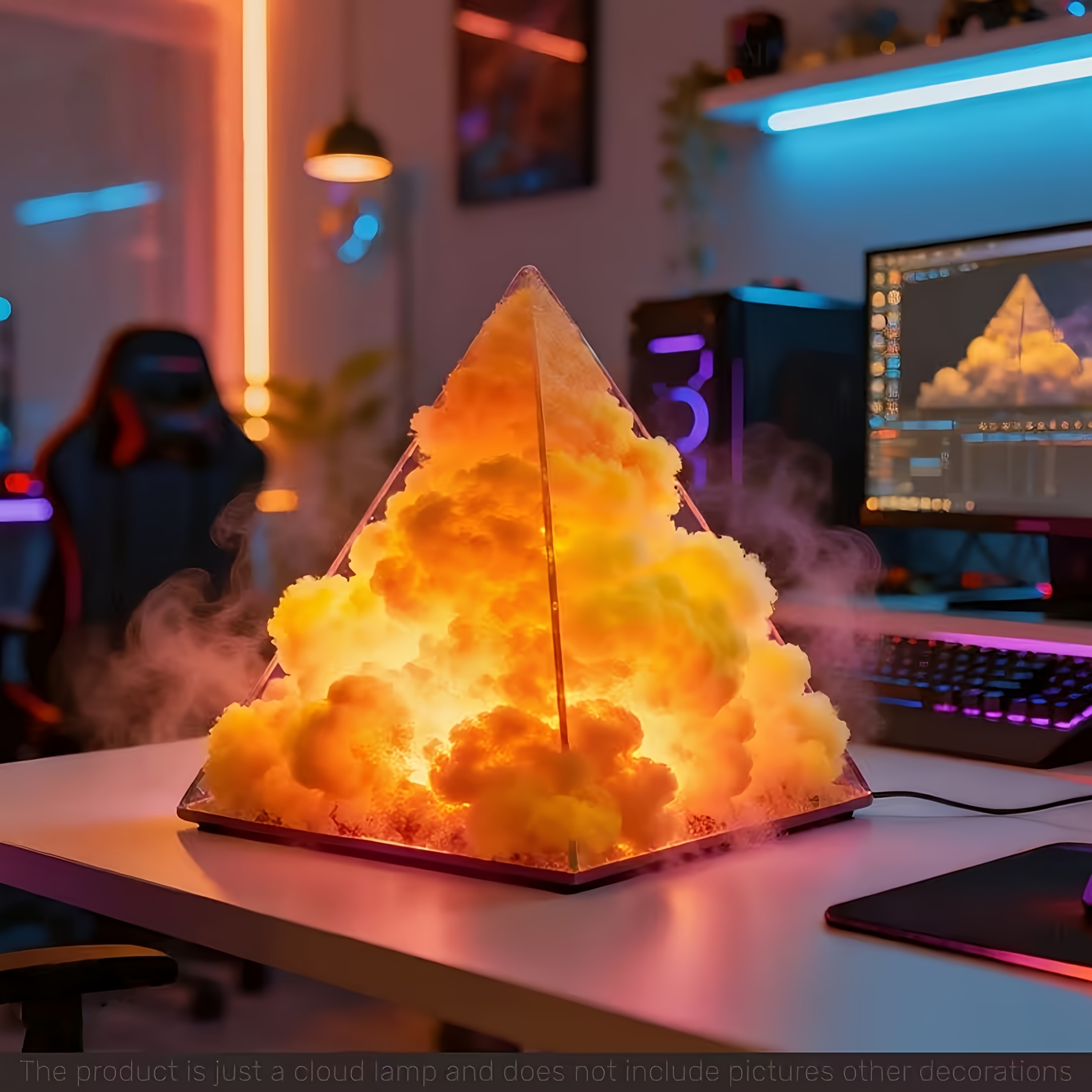 Pyramid Shape Cloud Atmosphere Light, RGB Multicolor LED