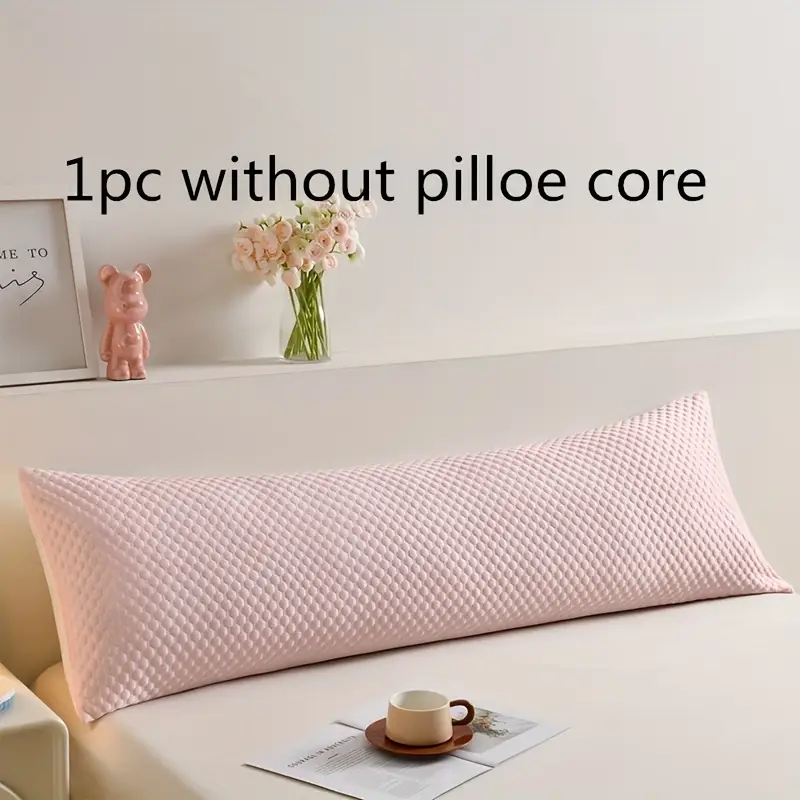 1pc light blue long pillowcase for couples cooling ice bean technology 350g heavyweight fabric no pillow core included cooling pillowcase quilted texture breathable fabric Product details 8