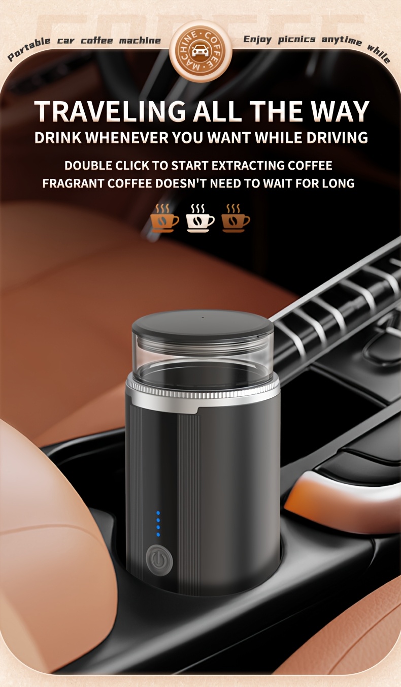 2in 1 portable coffee machine compact and rechargeable compatible with coffee powder and capsules convenient operation camping no heating function details 3