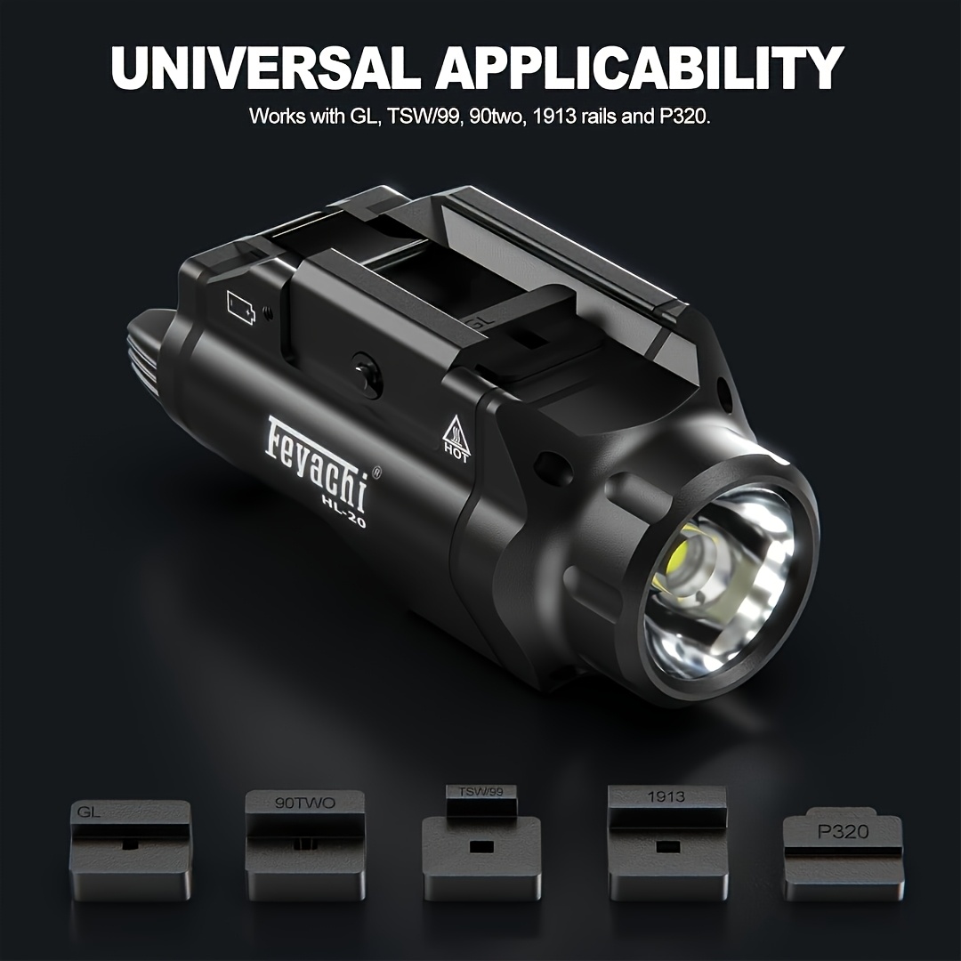 Lampe Tactique 1500 Lumens USB Rechargeable - Avec Attache Rail Picatinny - InTheTarget