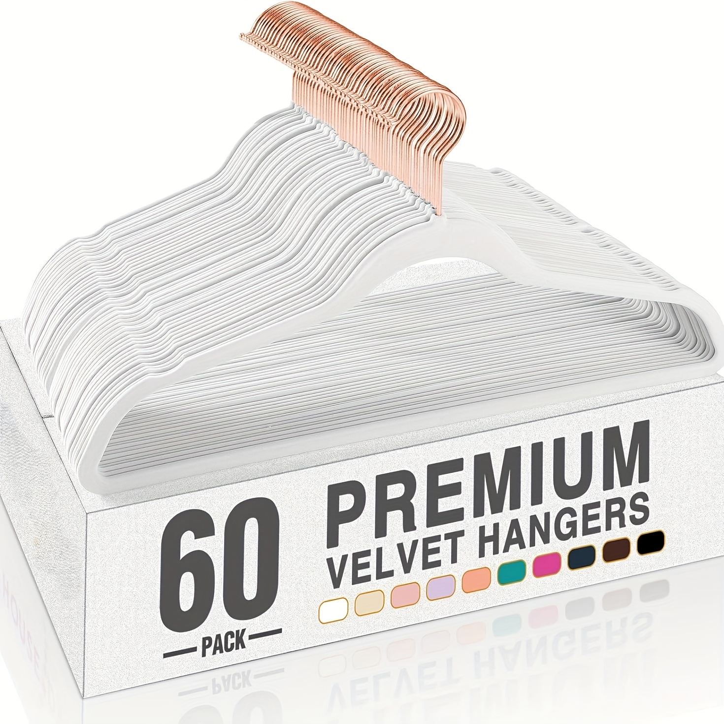 TEMU 60 Pack Hangers, Premium Clothes Hangers Non-slip Felt Hangers, Sturdy White Hangers Heavy Duty Coat Hangers, Suit Hangers For Space Saving, No