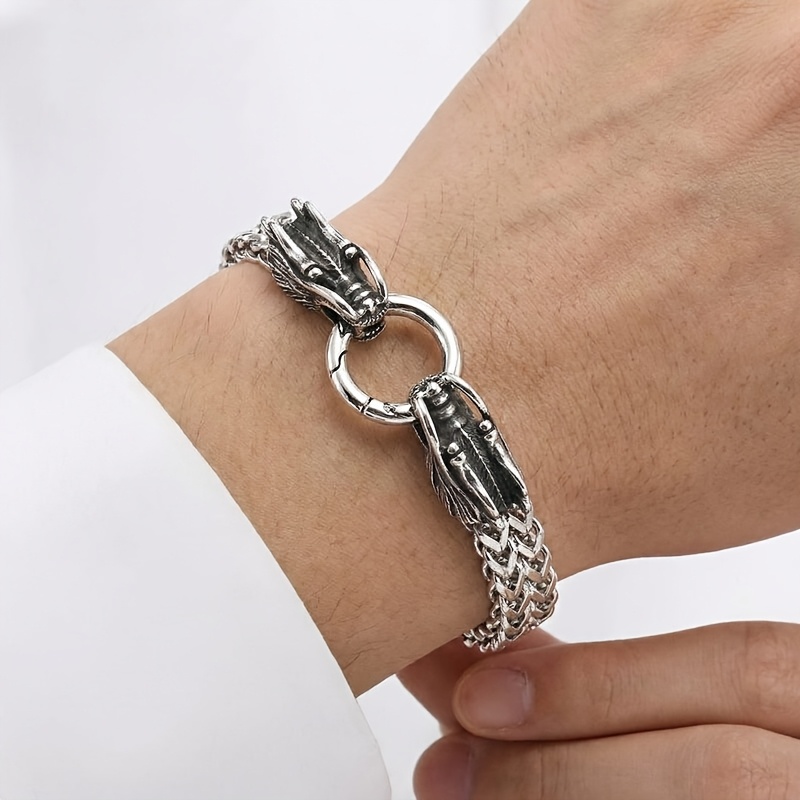 Men's Retro Fish Scale Pattern Woven Bracelet