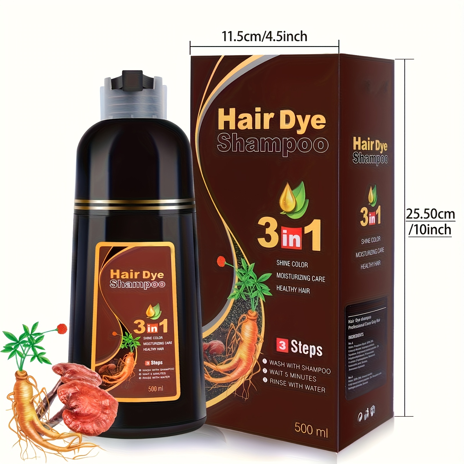 Božićni Poklon, Novogodišnja Atmosfera Vinsko Crvena Boja za Kosu, Brzodjelujuća Boja za Kosu, 99,99% Pokrivenost Bijele Kose, Sadrži Razne Biljne Sastojke, Pogodna za Njegu i Bojenje Kose, Tri u Jednom - Pogodna za Muškarce i Žene Svih Tipova Kose