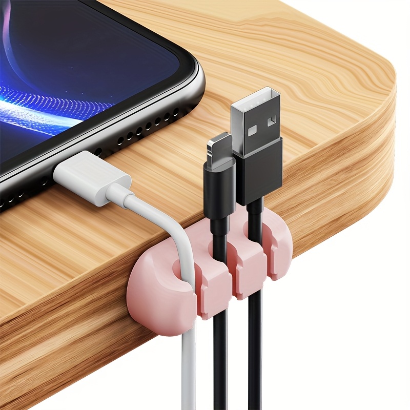 Artikelbild starke, selbstklebende silikon-kabelhalter mit 7, 5 und 3 fächern zur kabelverwaltung, mit kabelhaltern und aufbewahrungsboxen, um ihre kabel   und sauber zu halten!