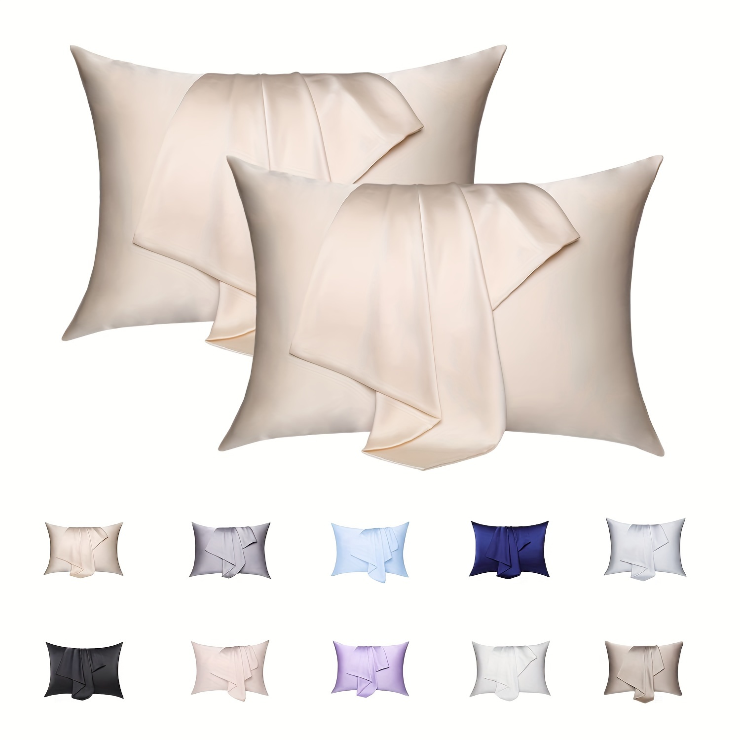 

Luxurious 100% Pillowcase With Invisible Zipper - Soft, Breathable & Hair-friendly For Bedroom And Living Room Decor - Machine Washable (pillow Not Included)