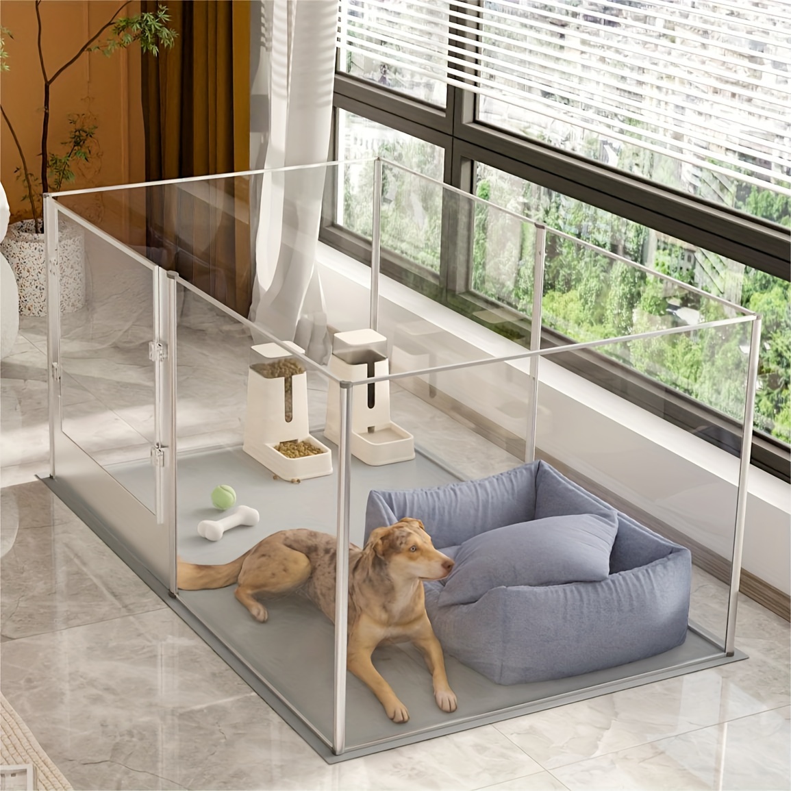 Transparenter Laufstall Für Welpen & Kleine Hunde – Acryl, 60 Cm Hoch, 10 Panels, Erweiterbar, Einfach Montiert