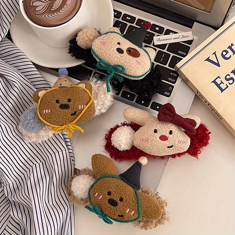 korean version of the versatile   cute plush panda rabbit large bb clip for women 2024 new high end sweet versatile headband with duckbill clip Product details 3