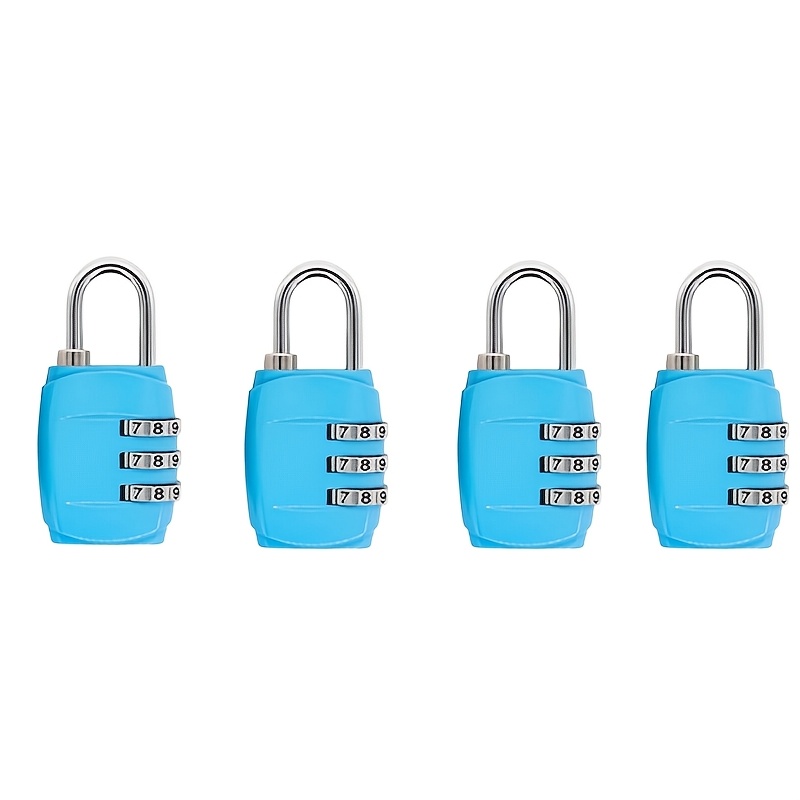 TEMU 4pcs Serrures à de Passe en Métal SecureGuard, Style Décontracté, , Cadenas pour Dortoir, Gym, Armoire, Porte - Multicolore, Sac, Longue Poutre,