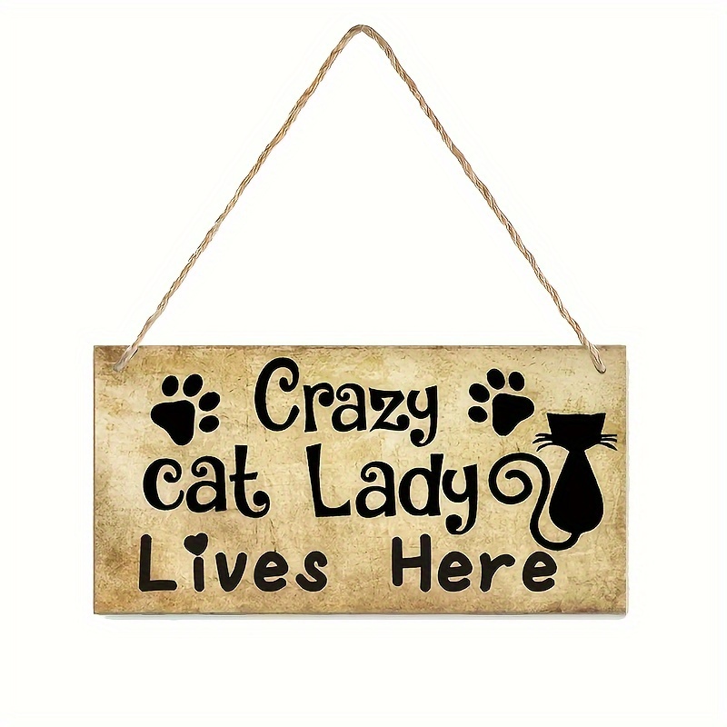 

1pc Composite Plate, Pet Cat Home Decoration Sign Wooden Sign, Cat Lives Here Decoration Supplies Hanging Sign 7.87inch*3.9inch