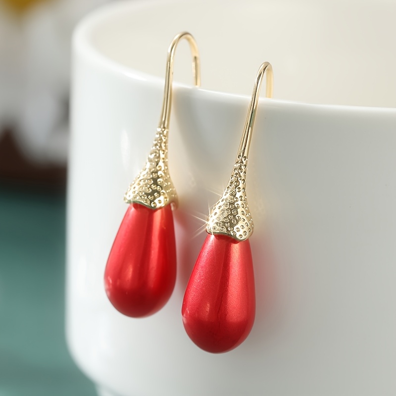 TEMU 1 Pair Of Fashionable And Bright Drop Pendant Earrings And Textured Hook Earrings Are Perfect Jewelry Gifts For Holidays And Birthdays
