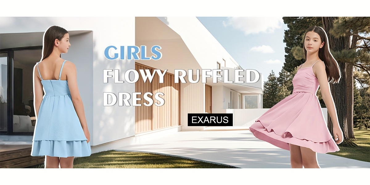exarus girls long sleeve spaghetti strap dress ruched cowl - Temu