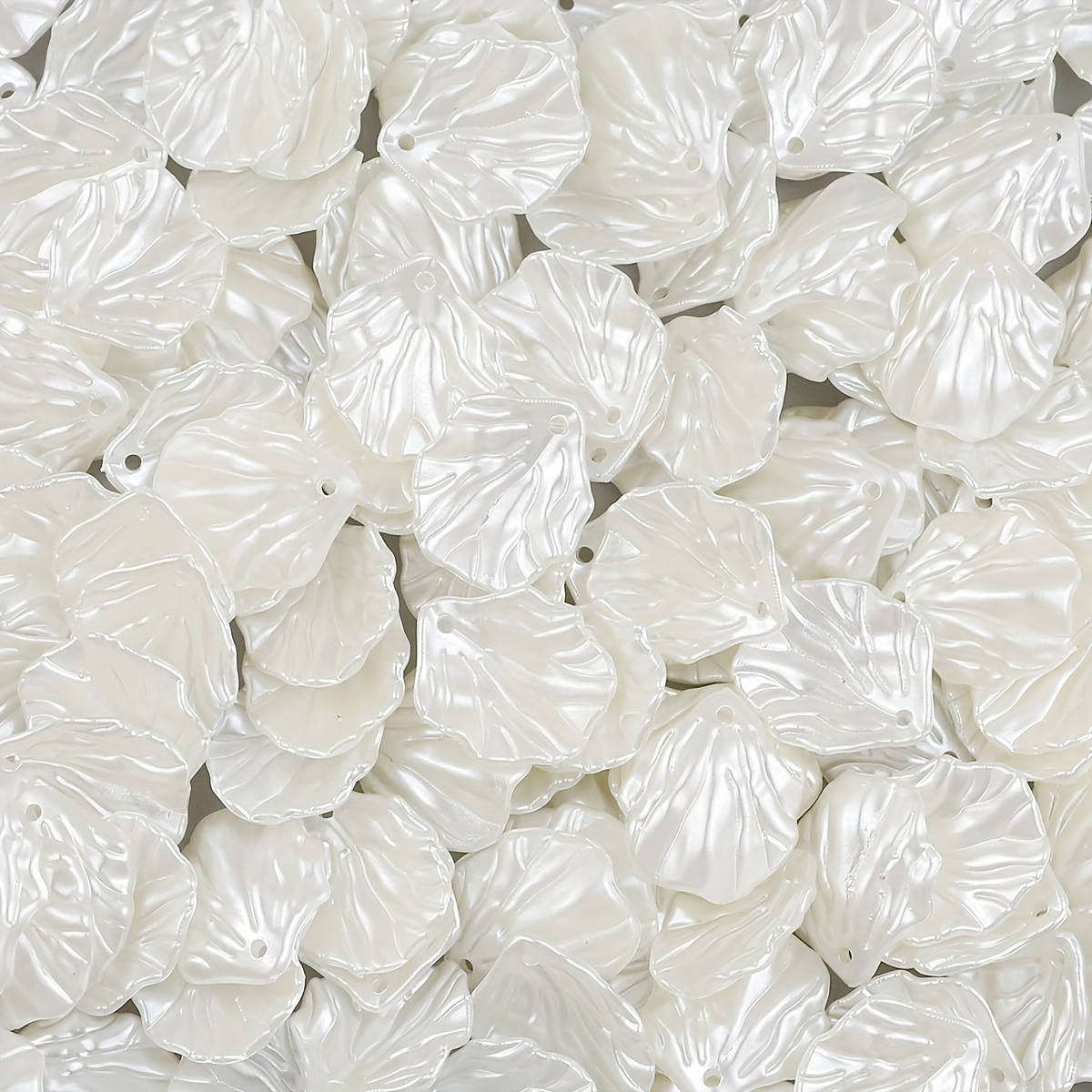 

100pcs Acrylic Shell Beads, White Resin Imitation Seashells, Glossy Flower Petal Spacer Beads For Jewelry Bracelet Necklace Diy Crafts