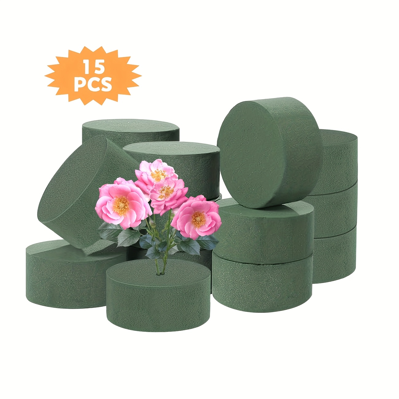 15pcs Blocks, 3-inch Round - Suitable For Artificial And , Flowers, Wedding Decorations, Art Projects, Party Arrangements