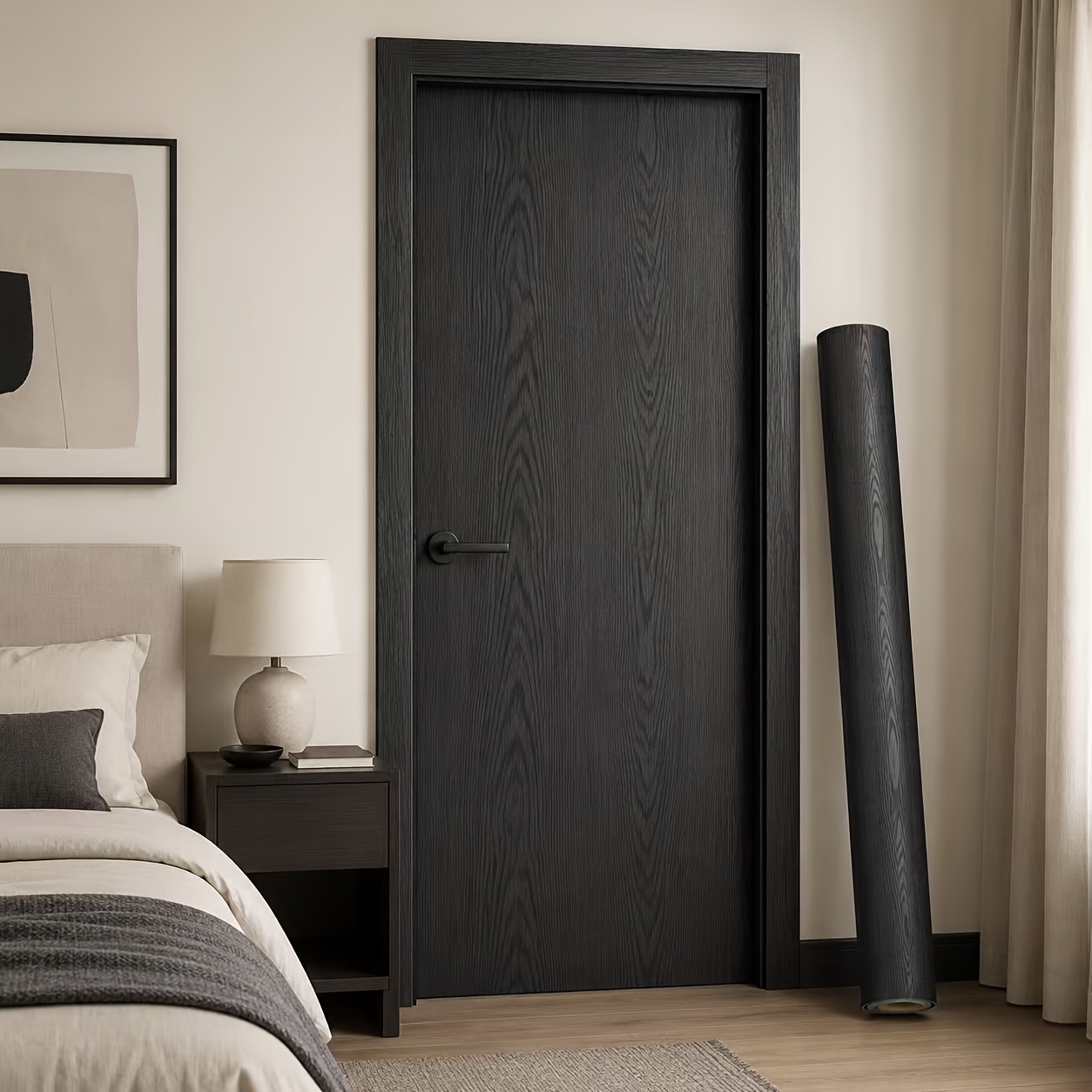 TEMU Black Wallpaper - Peel And Stick Wallpaper Wood Contact Paper Wood Wallpaper White Wood Grain Contact Paper Thicken Textured For Cabinets And