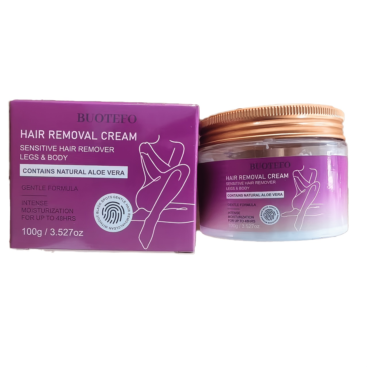 Image of Use For 6-month , 100g Body Depilatory Cream, Unisex, Body, Face, Lips, Underarms, Hands, Legs & Private Parts, 5-min Depilation, Mild Non-irritating, Fresh, Instant Removal, No Residue, Fits All &