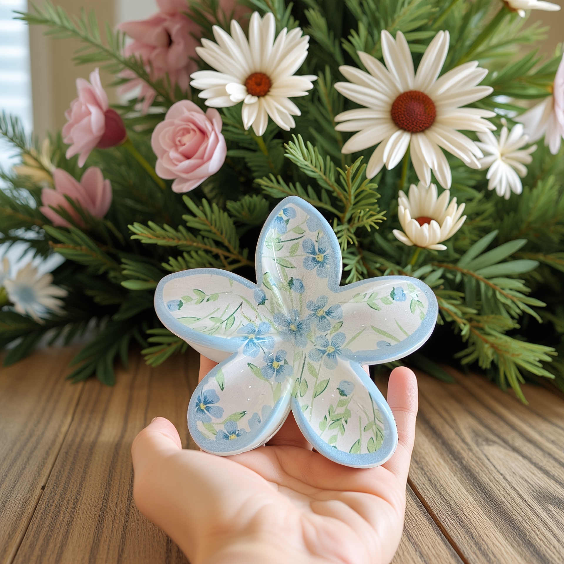 6pcs fresh and   hair clips creative printed egg flower clips stylish   flower hair accessories dopamine elegant shark clips suitable for women bun clips suitable for daily styling parties travel Product details 5