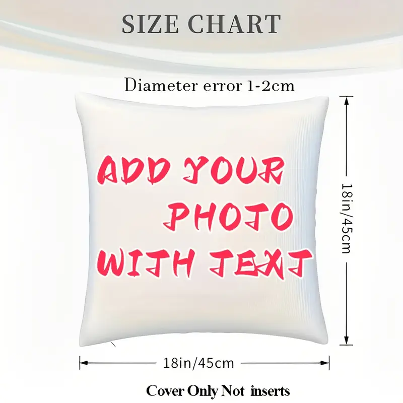 1 photo text pillowcase double sided printing soft short plush polyester large square size zipper closure machine washable personalized home decor gift for parents anniversary valentines day christmas Product details 1