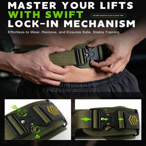 quick lock double layer weightlifting belt with ideal for squats deadlifts posture nylon material