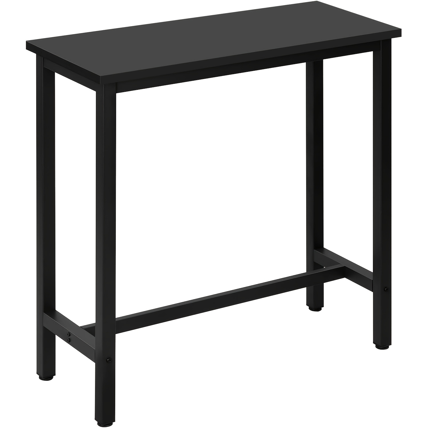 Image of 1pc Of Bar Table For A Small , Featuring A Metal Frame And Mdf Top, In Black, Measuring 100x100x40 Cm