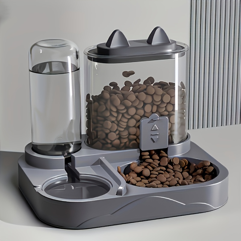 2-In-1 Large Capacity Automatic Cat Feeder And Water Dispenser - Dry And Wet Separation, Durable Plastic, Transparent Design, Ideal for Indoor Pet Hydration And Healthy Eating, No Battery Required - Worry-Free Travel, Suitable for Cats And Dogs