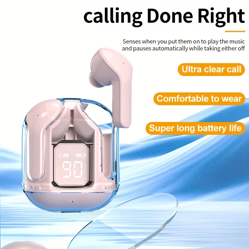 Écouteurs Stéréo Sans Fil avec Boutons Tactiles, Casque Mains Libres, Affichage Numérique de Capacité de Batterie, Connexion Automatique à l'Allumage, Conception Portable et Compacte pour Jeux, Sport & Loisirs, Cadeau Parfait pour Petit Ami/Amie