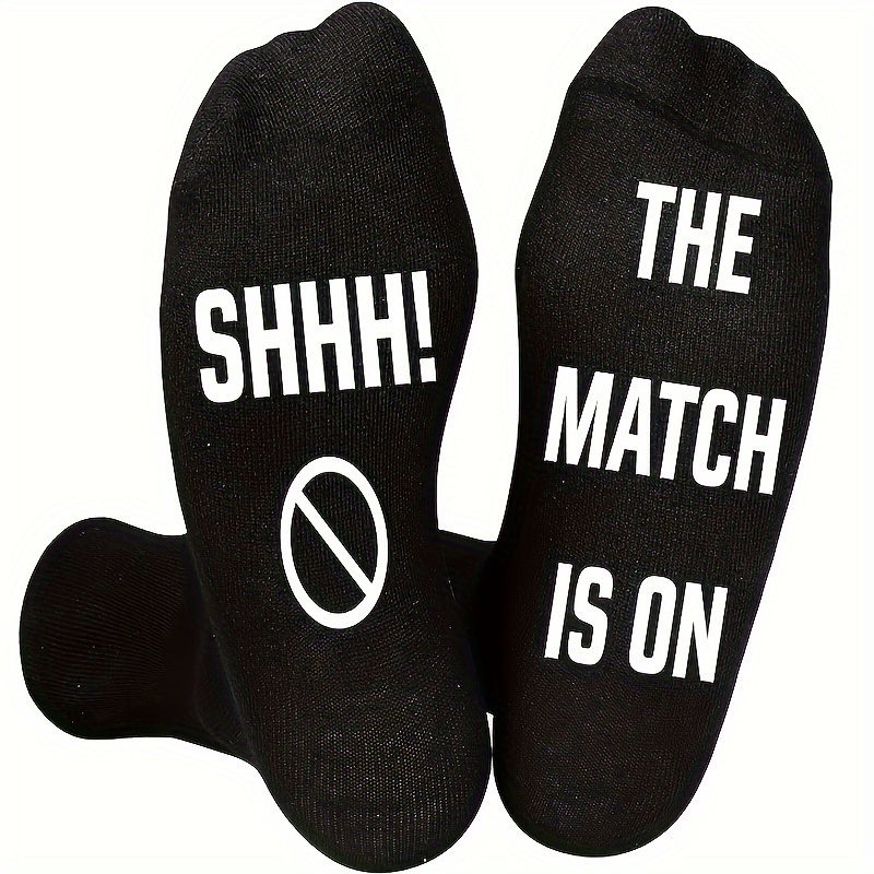 

Men's Novelty Bottom Graphic Letter ' Shhh', Breathable Comfy Mid Crew Socks For All Seasons Daily Wear, Anniversary Birthday Father Gifts