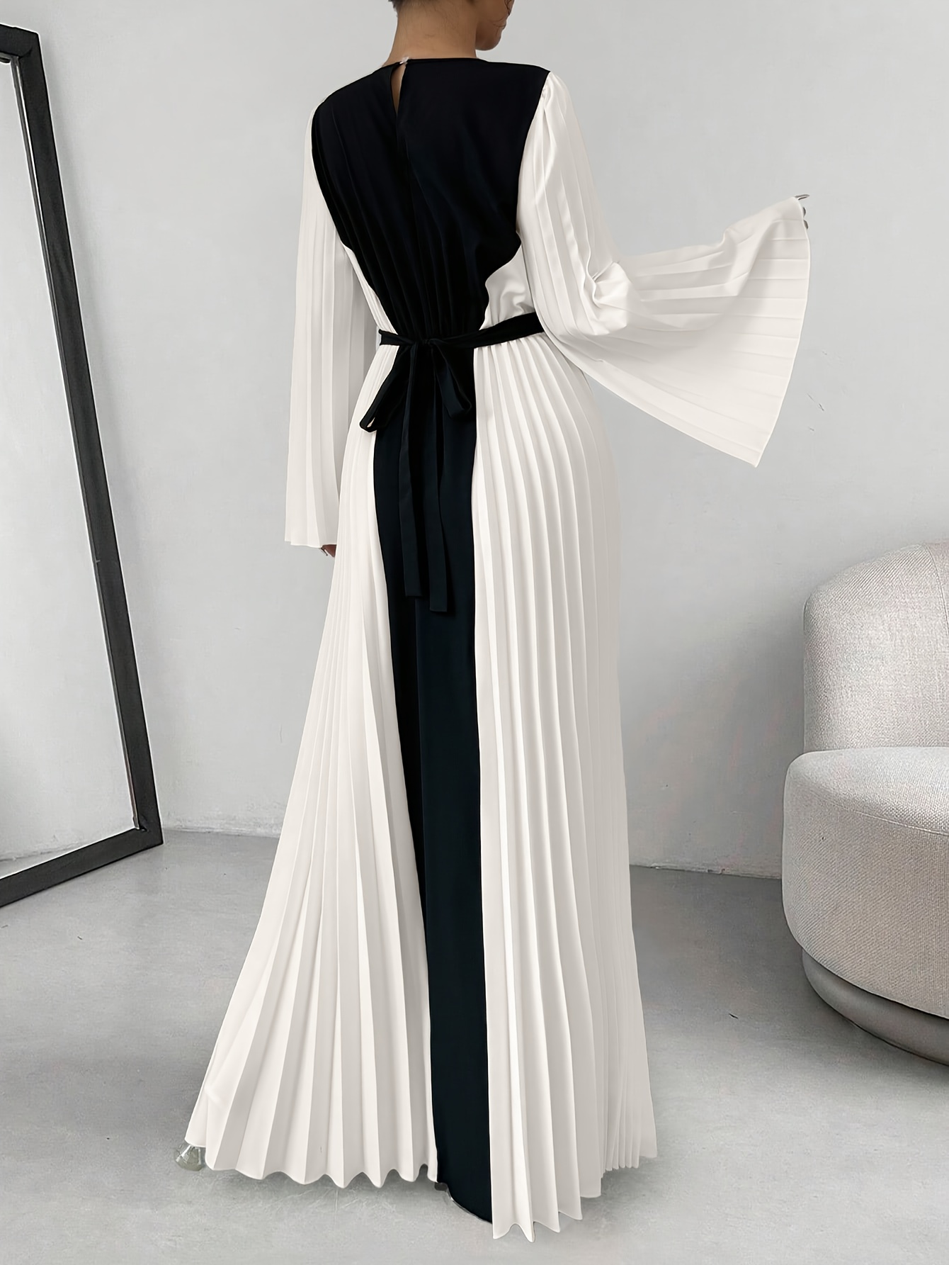 flowy short dresses formal Belted Maxi Column Dress Wine main image 1