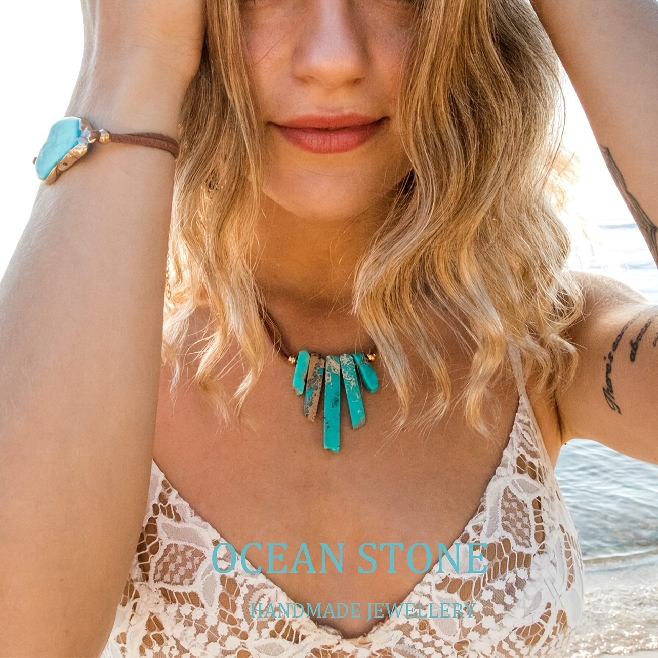 Image of Women's Pendant Necklace To The Beautiful Who Embodies And Beauty. Perfect For Holidays And Everyday Wear. A Stylish Blue Stone Necklace For Women—. A Call From