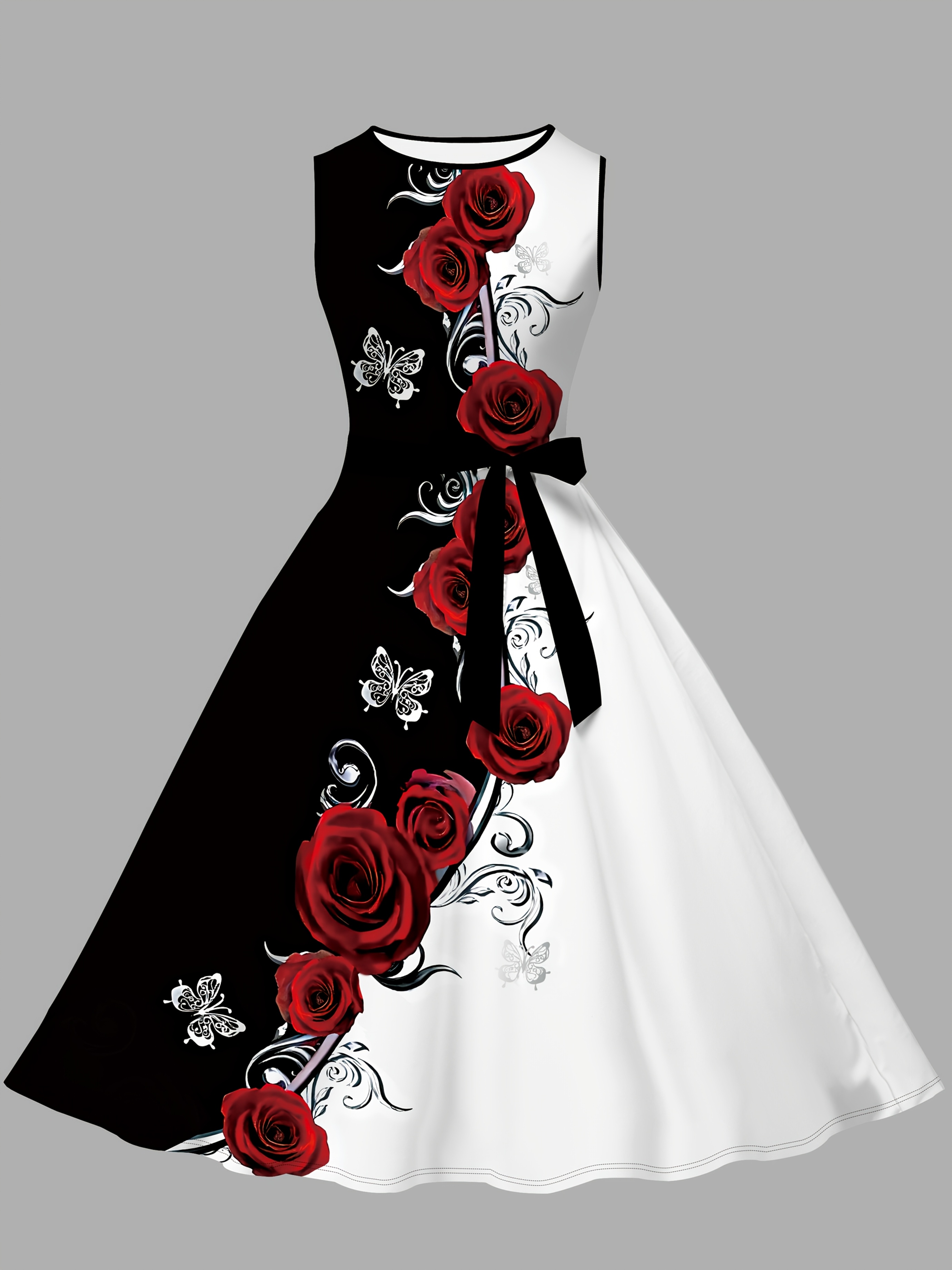 blue dress for baby girl Bling Sequins Black Ball Simple Long Prom Dresses Cheap main image 1