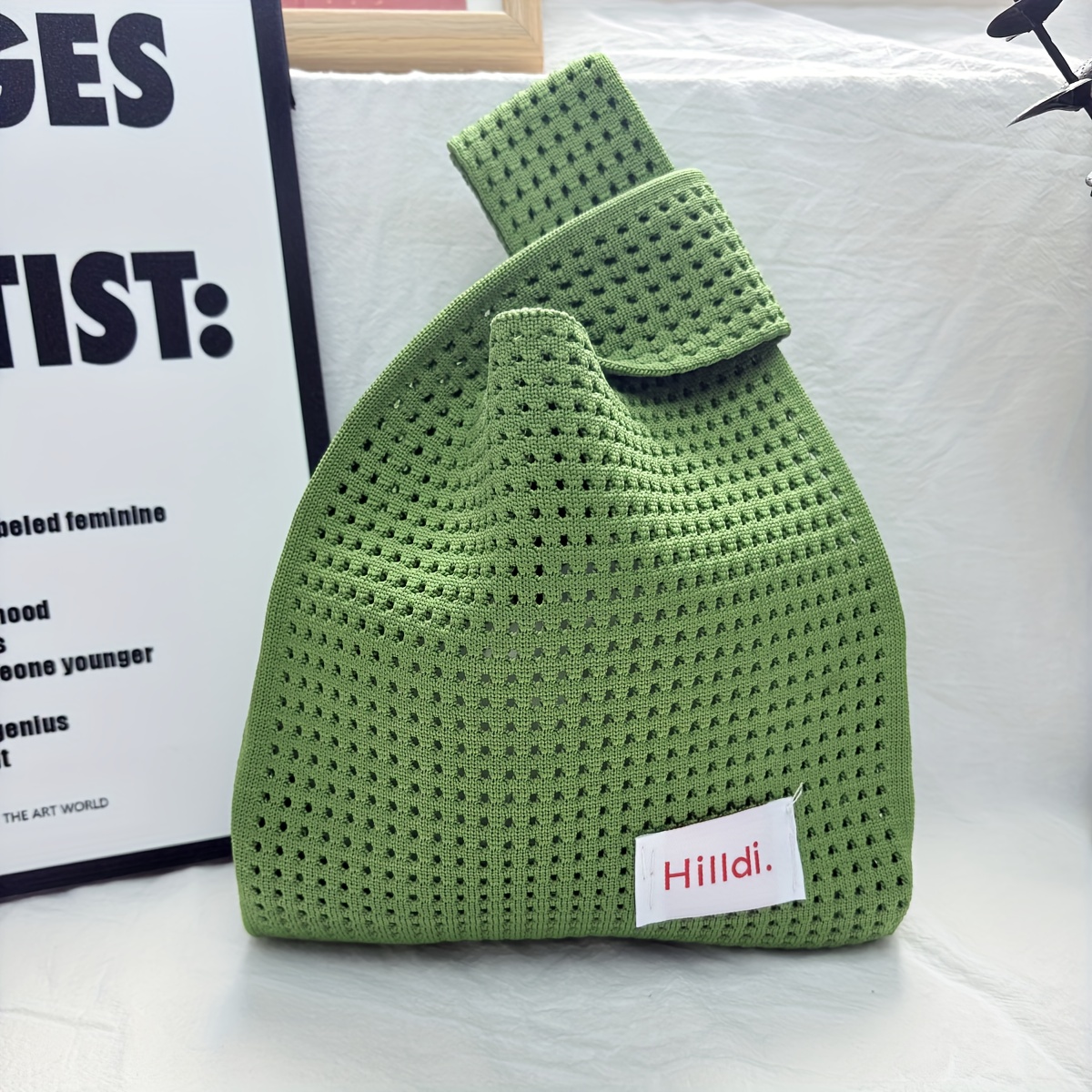TEMU Sac à main rétro multicolore en polyester , sac fourre-tout à ouverture libre pour femmes