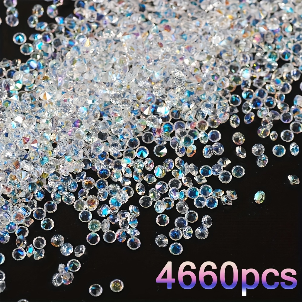 TEMU 2660/4660 pz Strass Rotondi Simulati Colorati in Resina da 3mm - Pietre Preziose Sintetiche Decorative , Adatte per da Scrivania, Riempitivo per