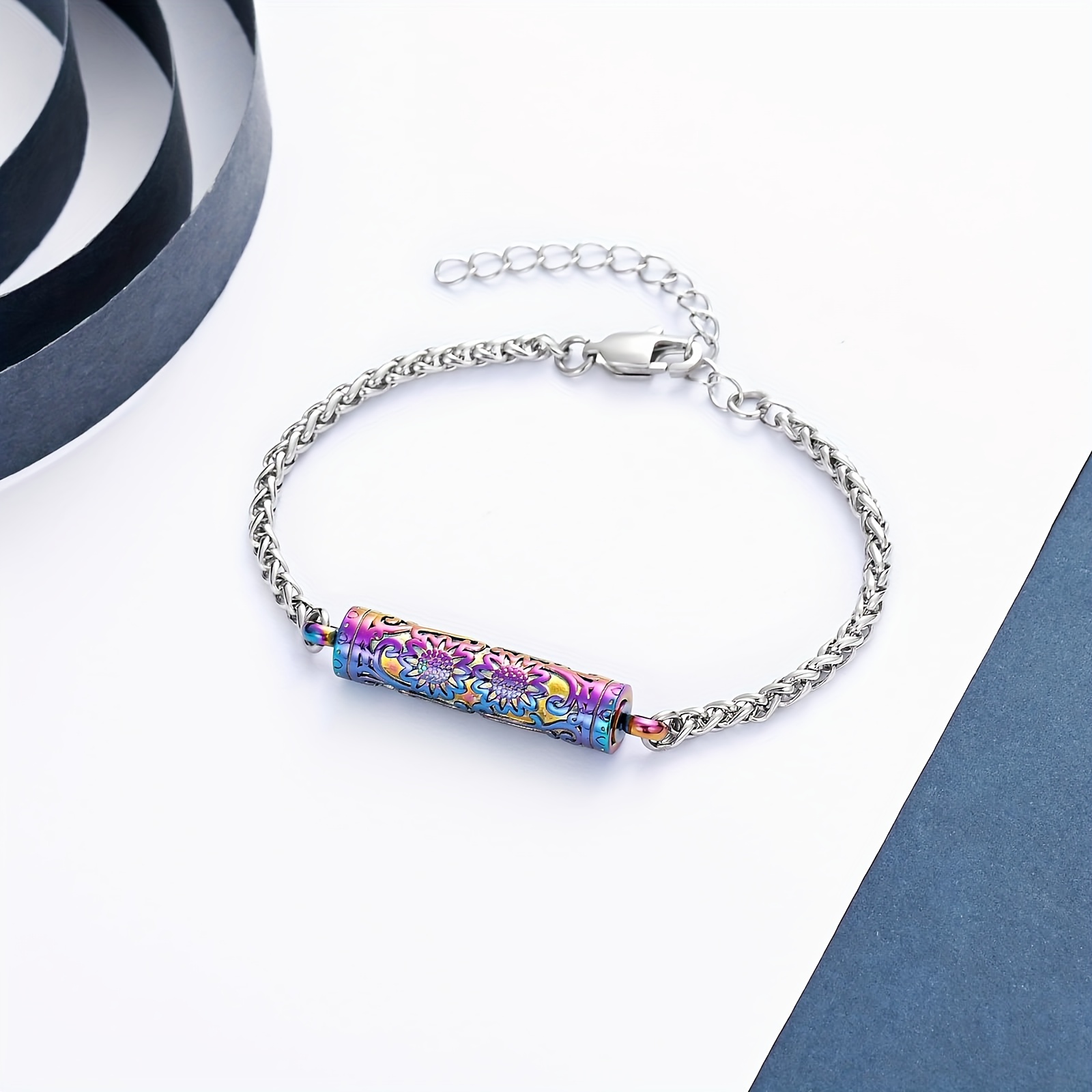 Sunflower Urn Bracelet for Pet Cremation Jewelry